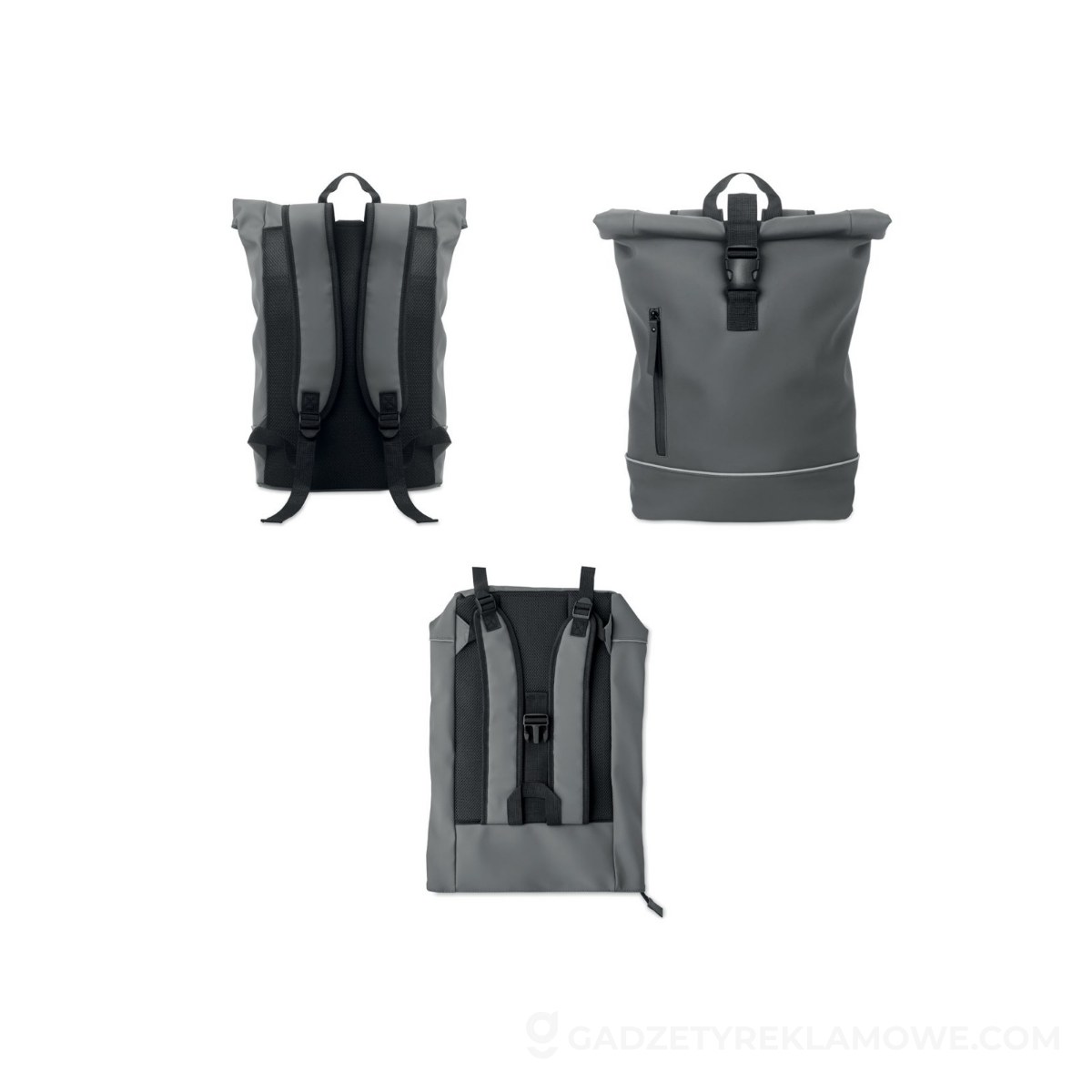 Plecak na laptopa 15" rolltop P LAPTOSA - szary