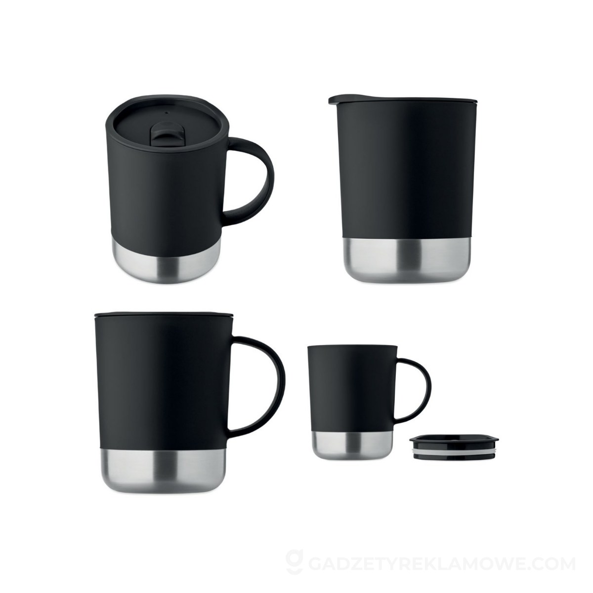 Kubek z 1 ścianką 300 ml BEAKER - czarny