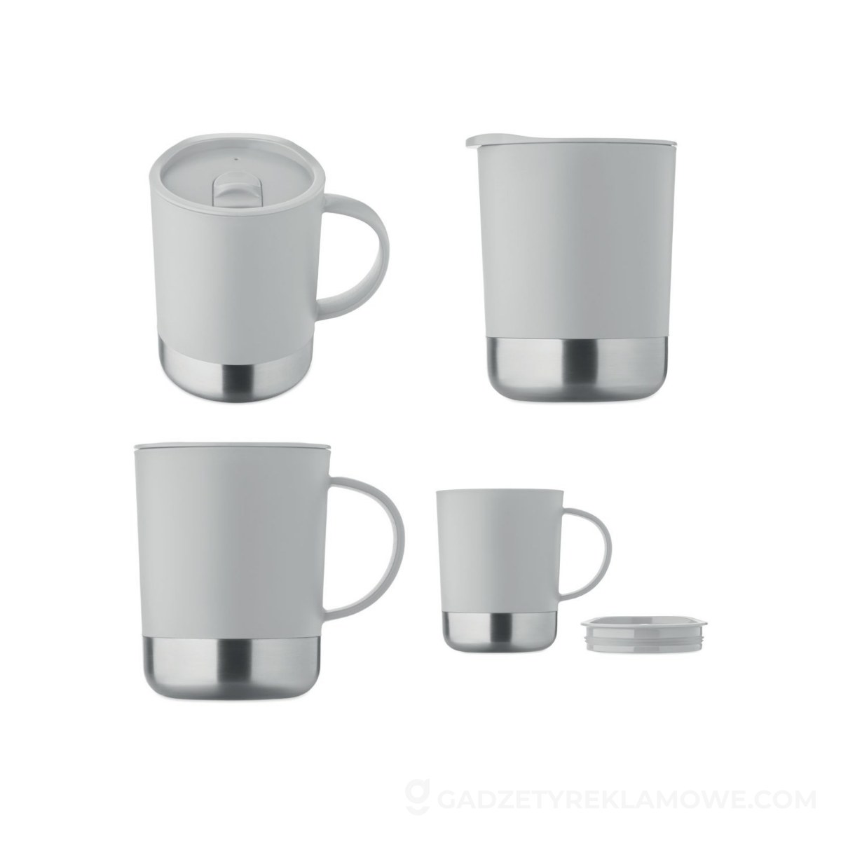 Kubek z 1 ścianką 300 ml BEAKER - szary