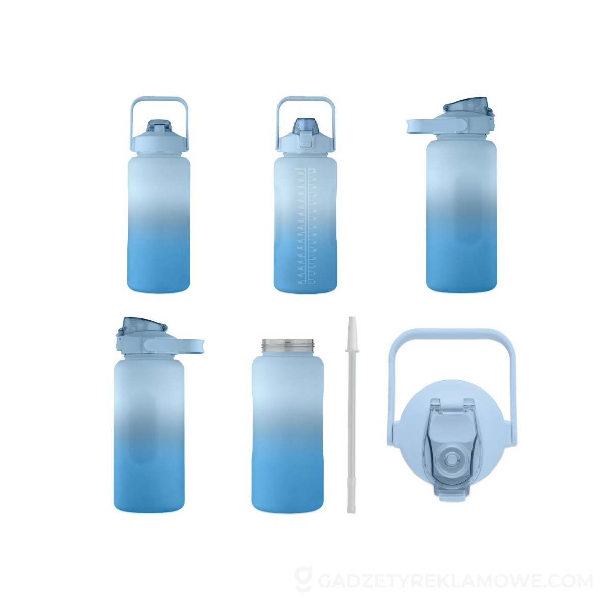 Butelka na wodę RPET 2000ml ACTIVATE MAX - niebieska
