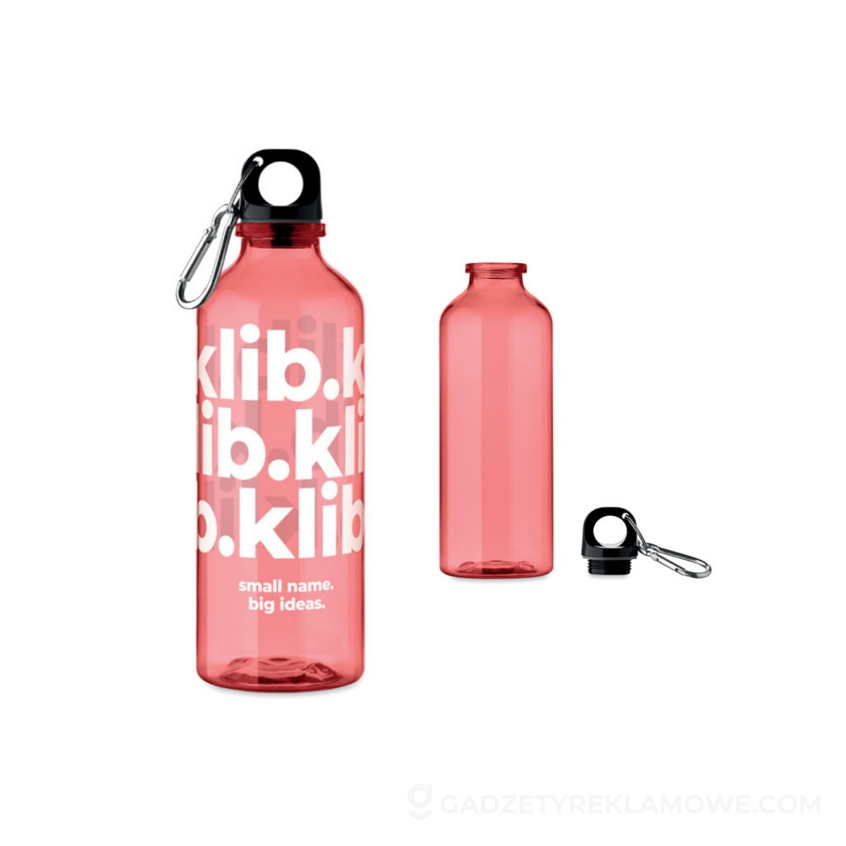 Butelka Moss RE500 rPET 500 ml - przezroczysta czerwona