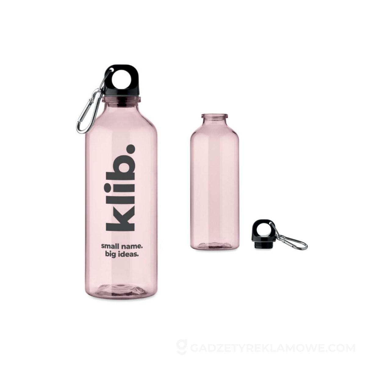 Butelka RPET 500 ml MOSS RE500 - przezroczysta różowa