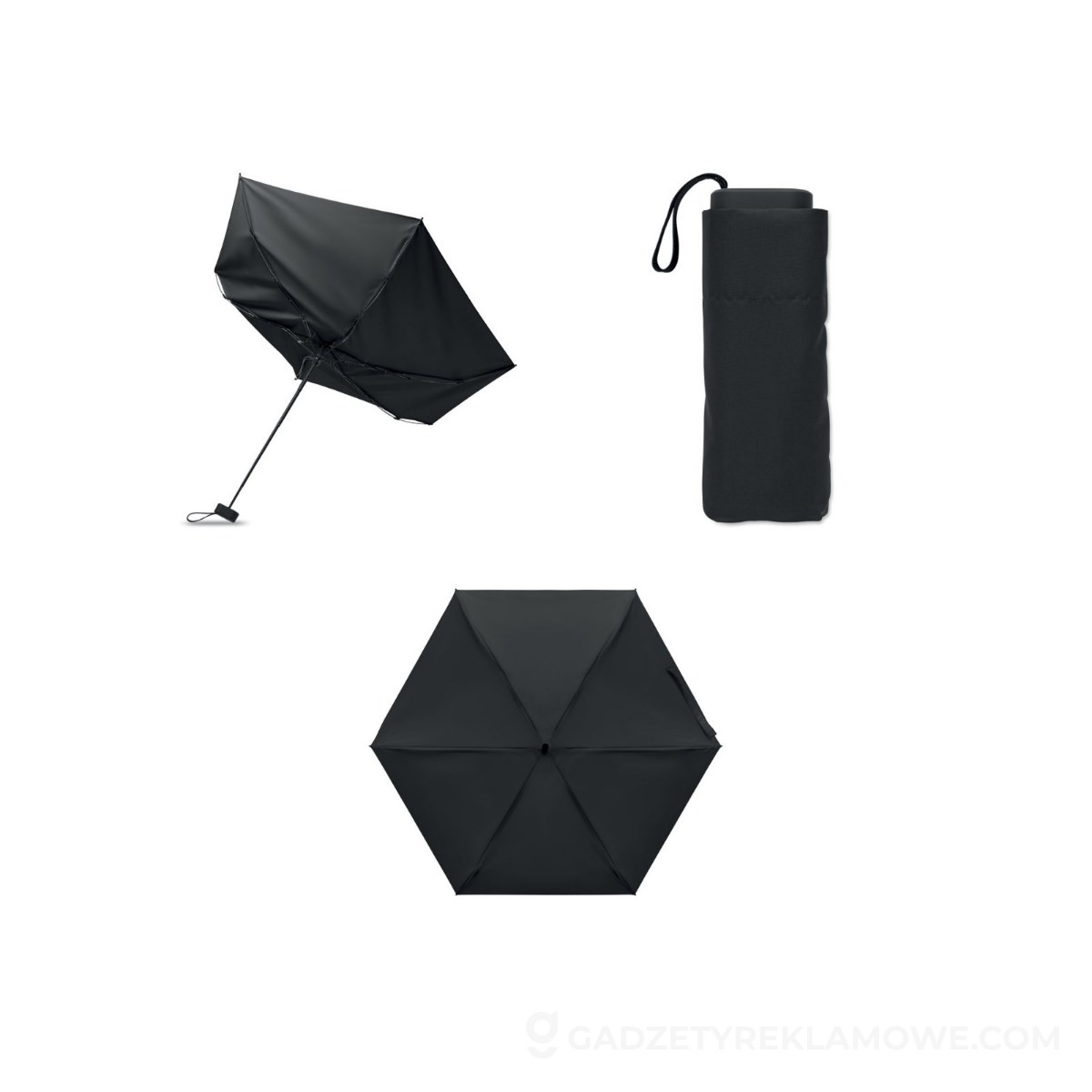 19″ wiatroodporny parasol PORTLAND SIN - czarny