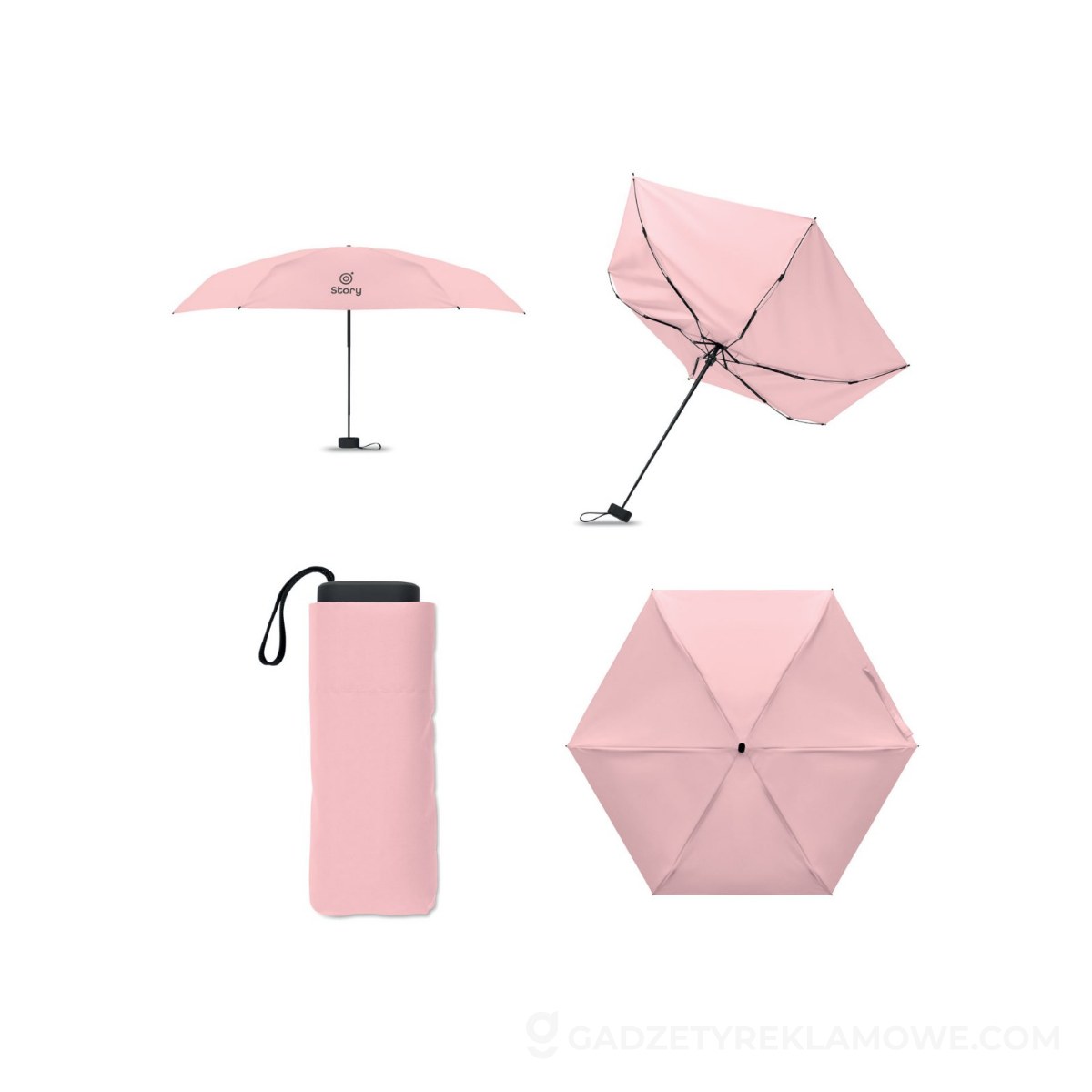 19″ wiatroodporny parasol PORTLAND SIN - dziecięcy różowy