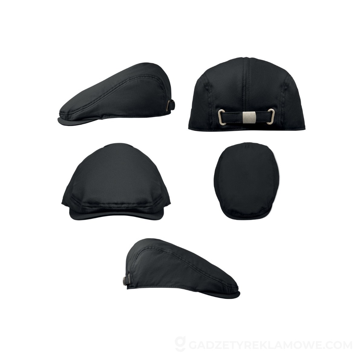 Płaska czapka newsboy 235gr/m² FLAT PEAK - czarna