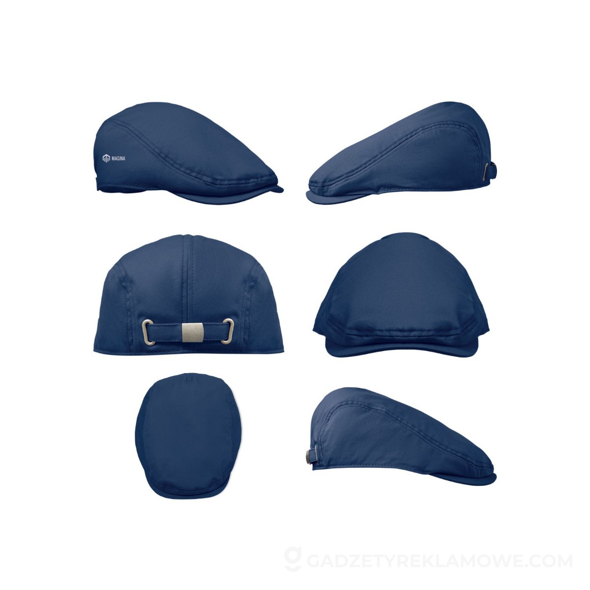 Płaska czapka newsboy 235gr/m² FLAT PEAK - niebieska
