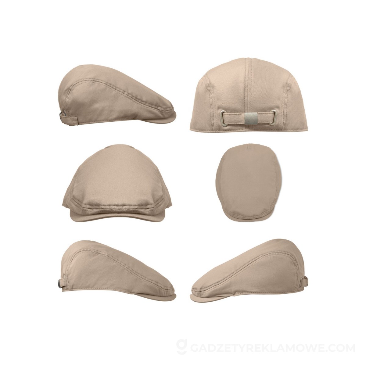 Płaska czapka newsboy 235gr/m² FLAT PEAK - beżowa