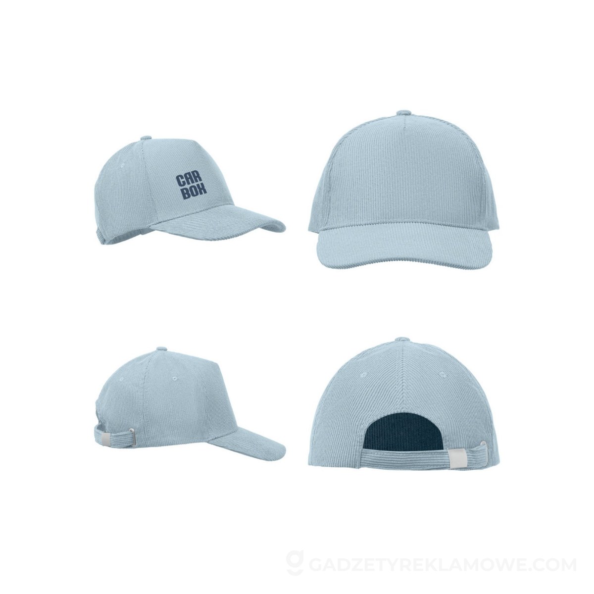 Sztruksowa czapka z daszkiem WALE - baby blue