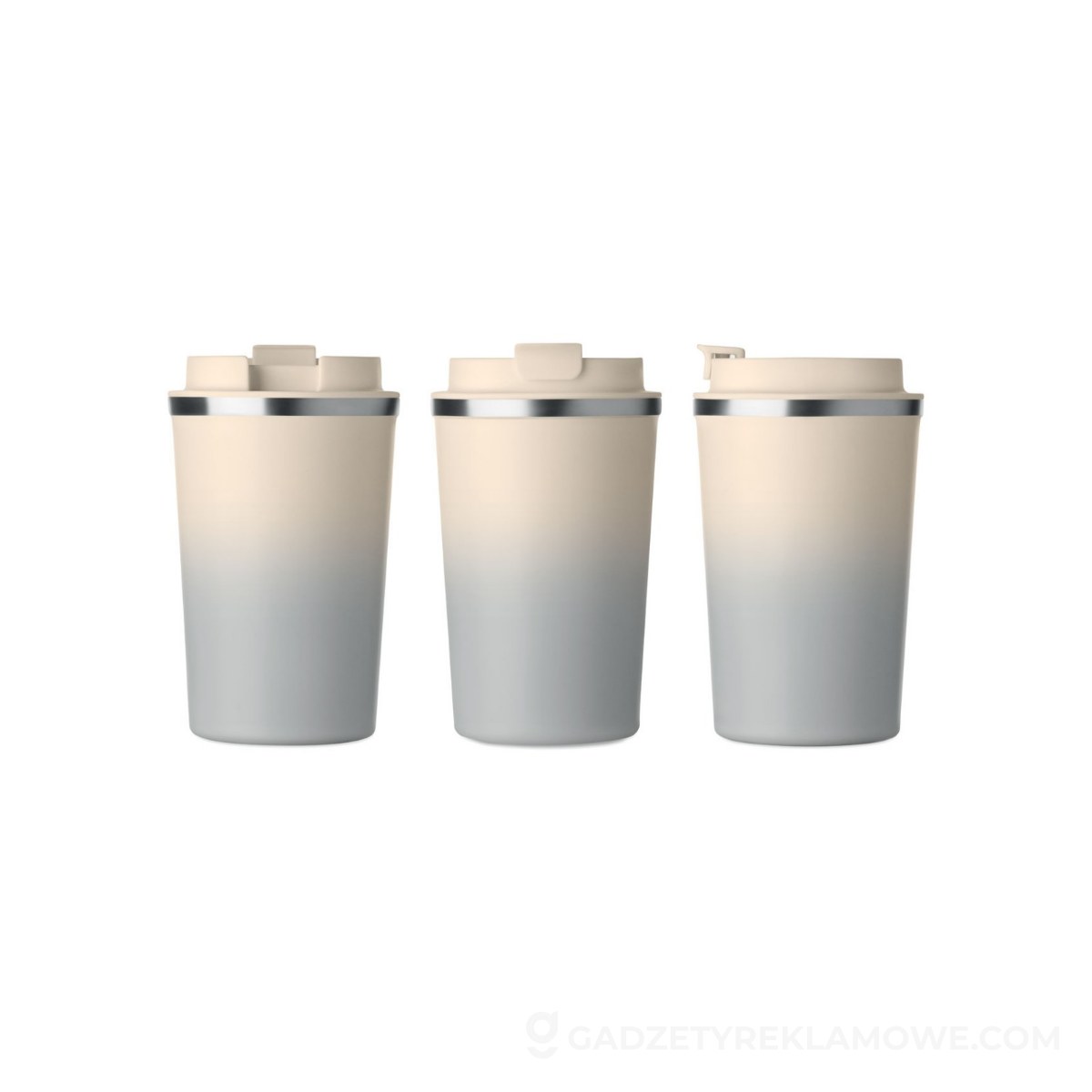 Kubek dwuścienny 350 ml BRACE+ - szary