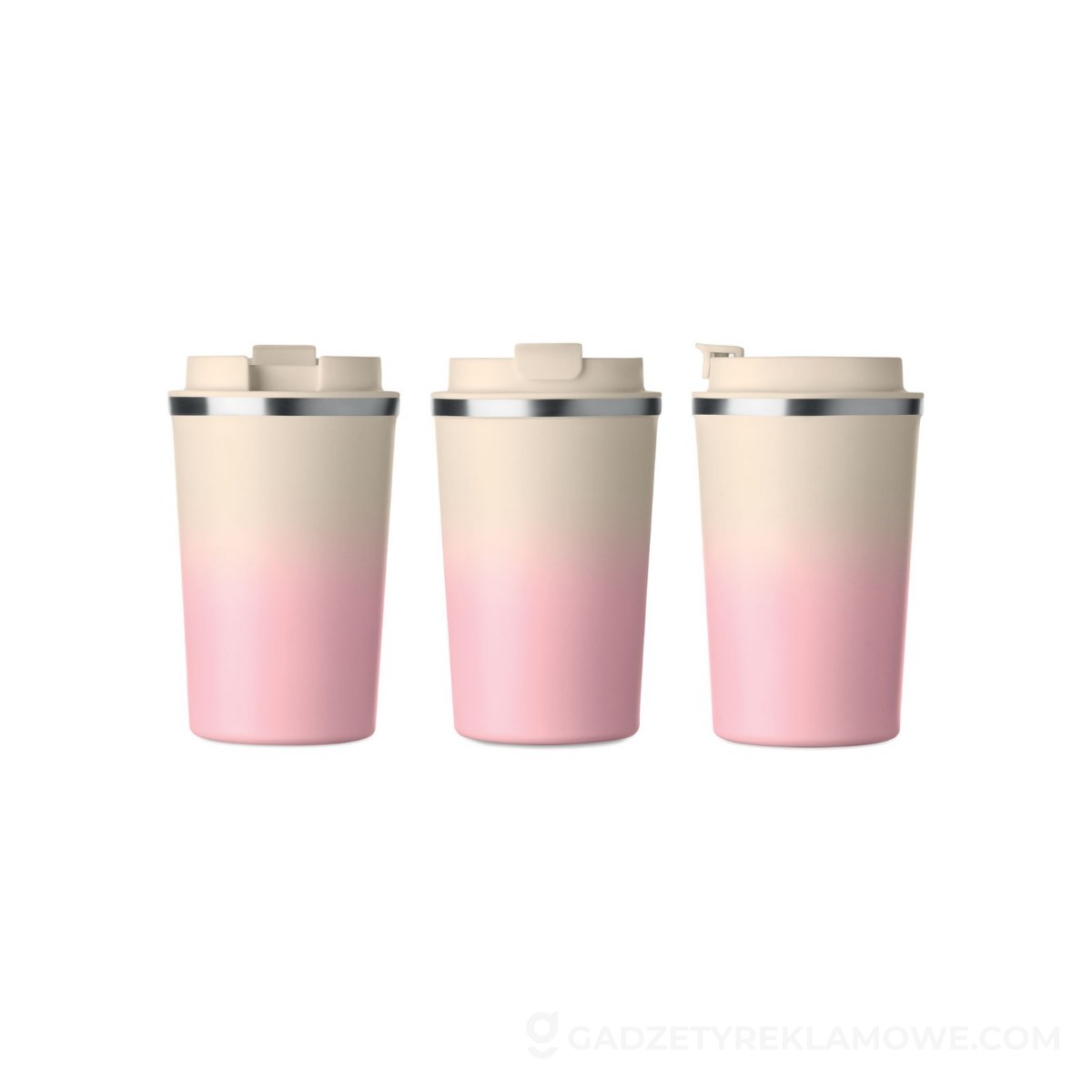 Kubek dwuścienny 350 ml Brace+ - dziecięcy różowy