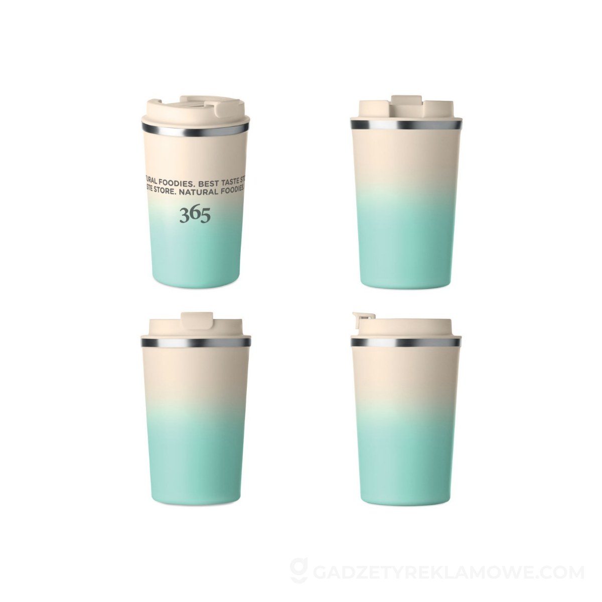Kubek dwuścienny 350 ml BRACE+ - miętowy zielony