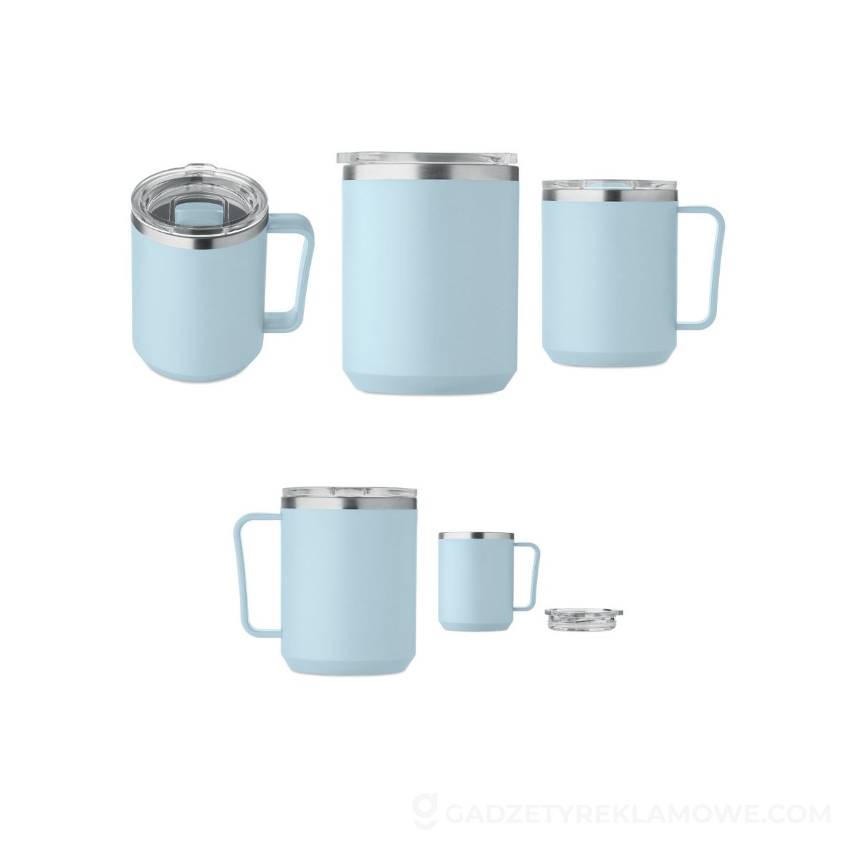 Kubek z 2 ściankami 400 ml COCOA - baby blue