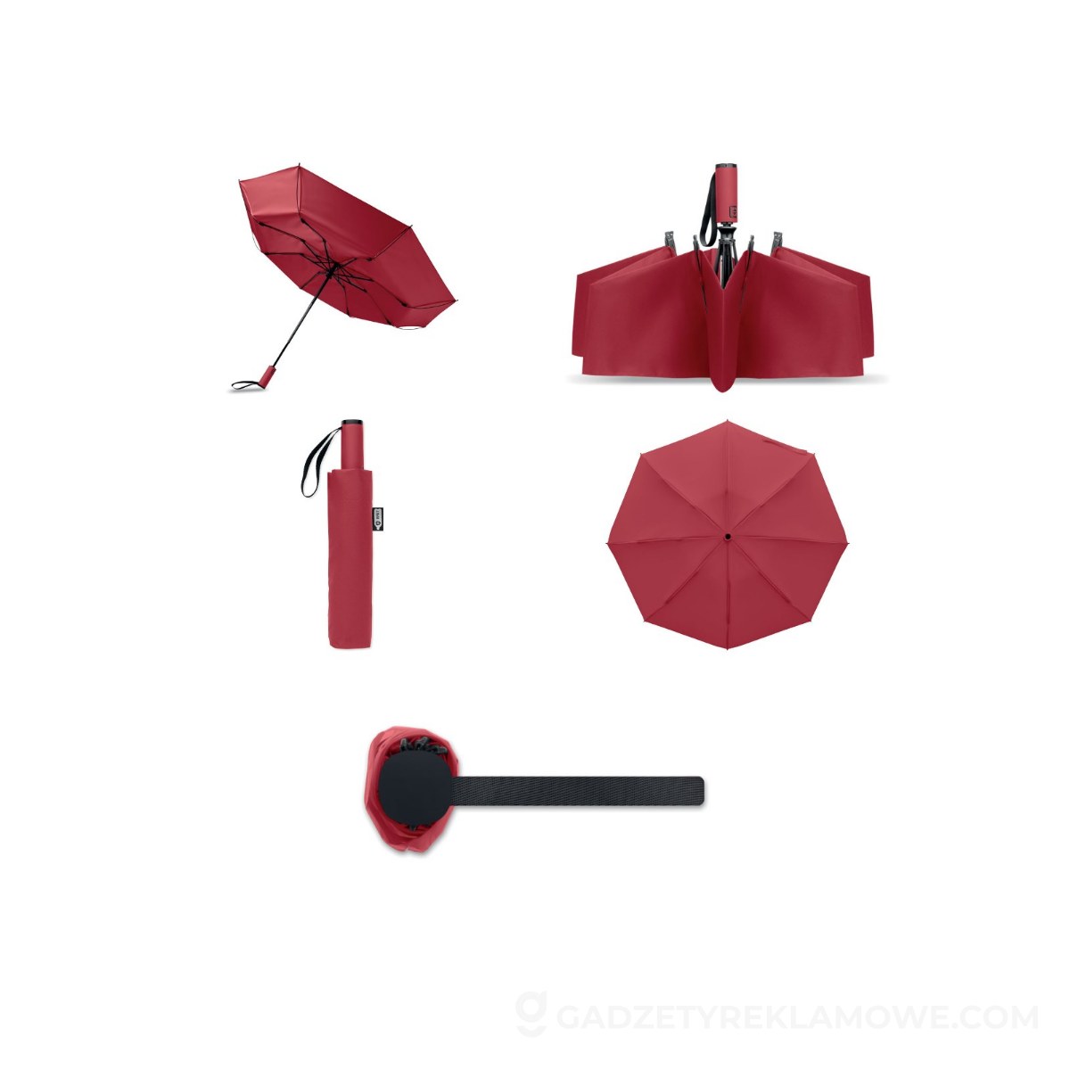 23″ wiatroodporny parasol AGUMBE - burgundowy