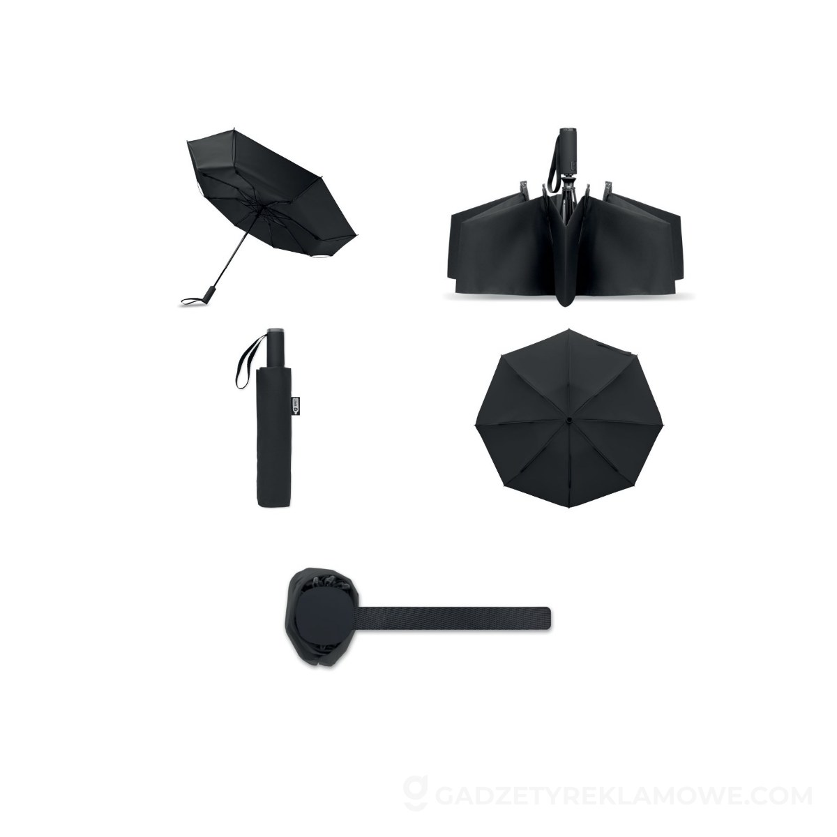 23″ wiatroodporny parasol AGUMBE - czarny