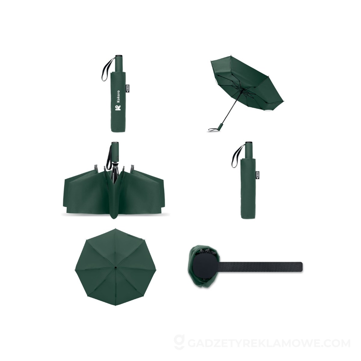 23″ wiatroodporny parasol AGUMBE - zielony