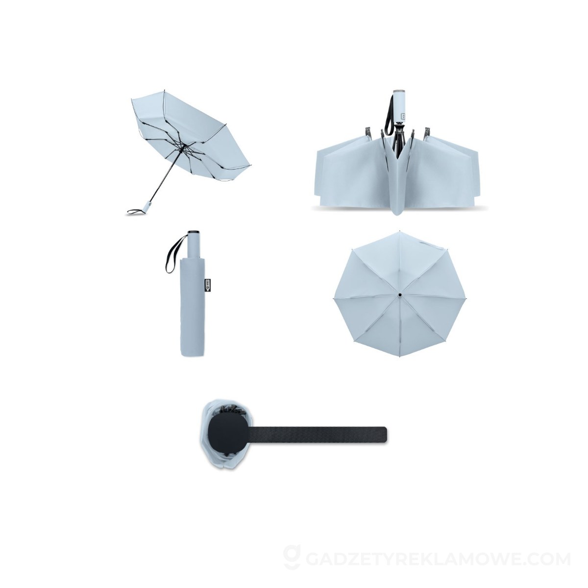 23″ wiatroodporny parasol AGUMBE - baby blue
