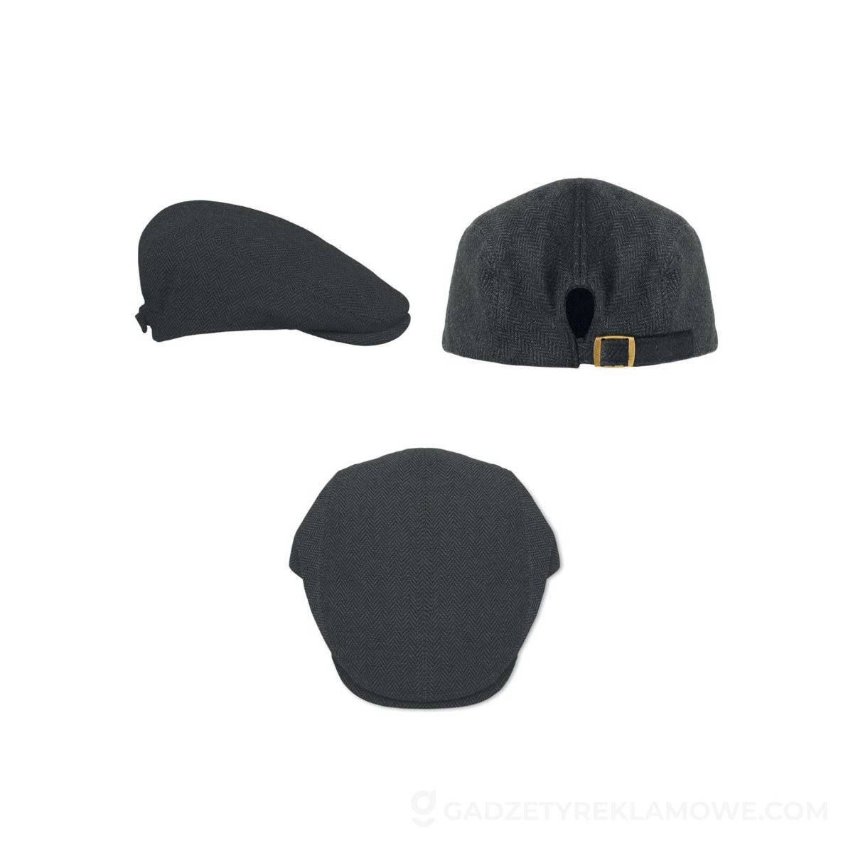 Czapka newsboy 335 gr/m² BLIND PEAK - czarna