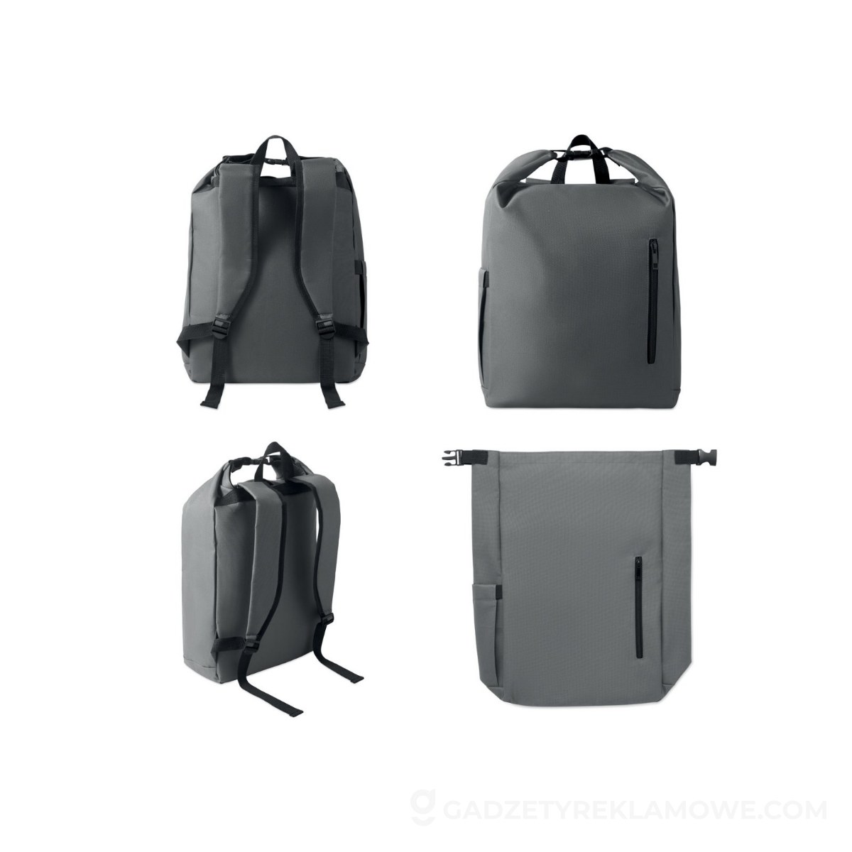 Plecak na laptopa 15'' rolltop UNITON - kamiennoszary