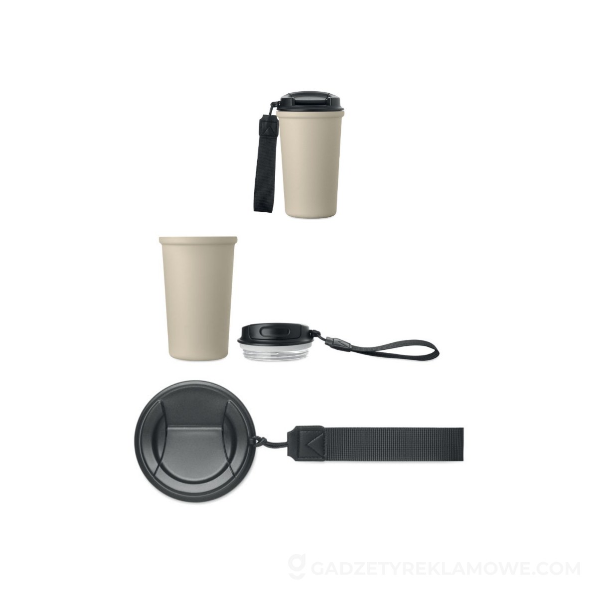 Kubek 400 ml stal recykling NAKANO - beżowy