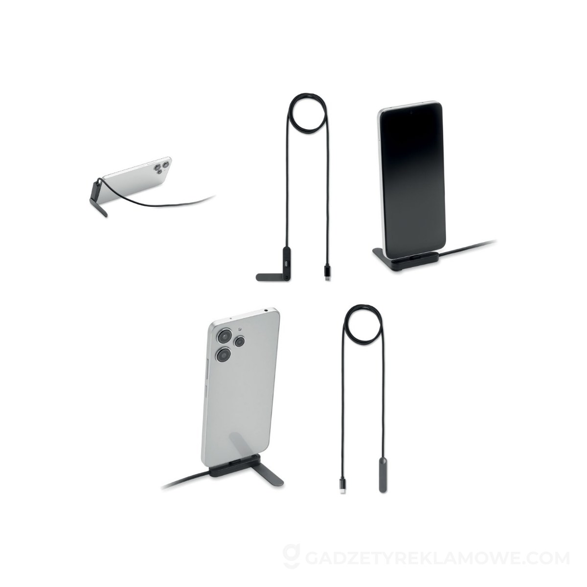 MO3192-03-wariantu-watermark stojak na telefon z kablem USB- NIFTY - czarny