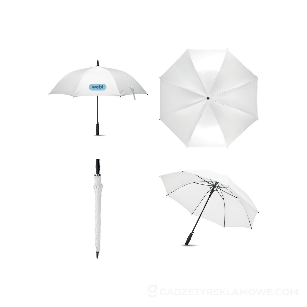 Parasol wiatroszczelny 27 cali GRUSA - biały