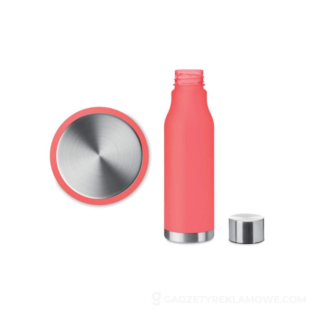Butelka RPET 600 ml GLACIER RPET - przezroczysta czerwona