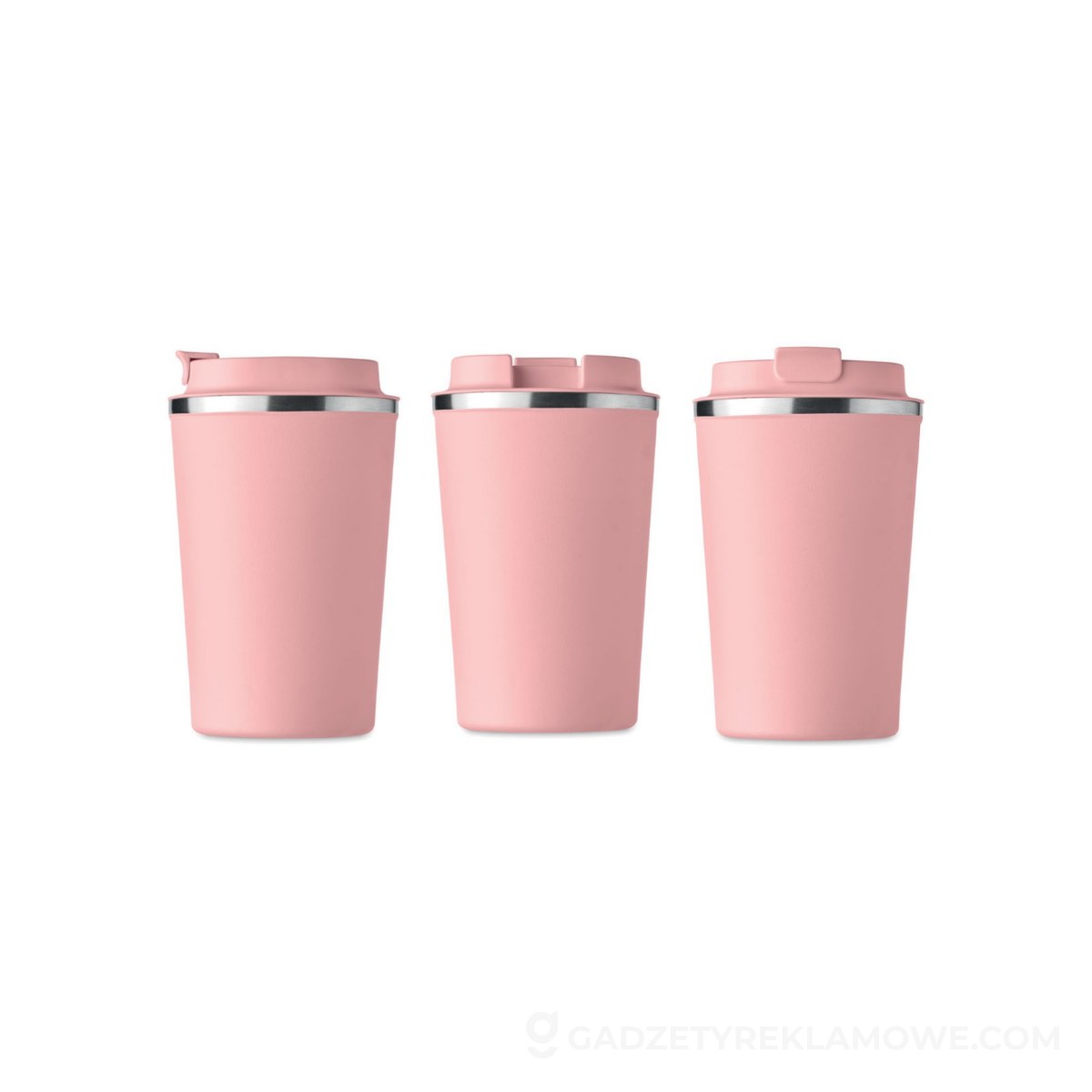 Dwuścienny kubek 350 ml BRACE - dziecięcy różowy