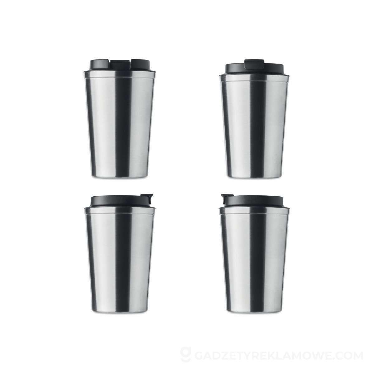 Dwuścienny kubek 350 ml BRACE - srebrny