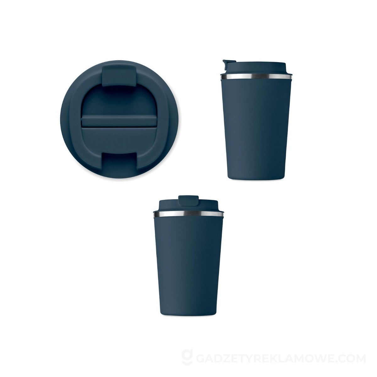 Dwuścienny kubek 350 ml BRACE - ciemnogranatowy