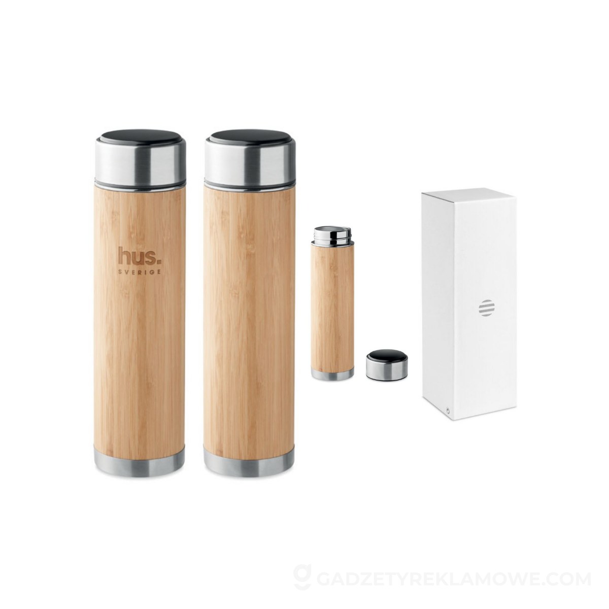 Gadżety reklamowe Nowy Targ 6 Termos dwuścienny 480 ml PANAY - drewniany