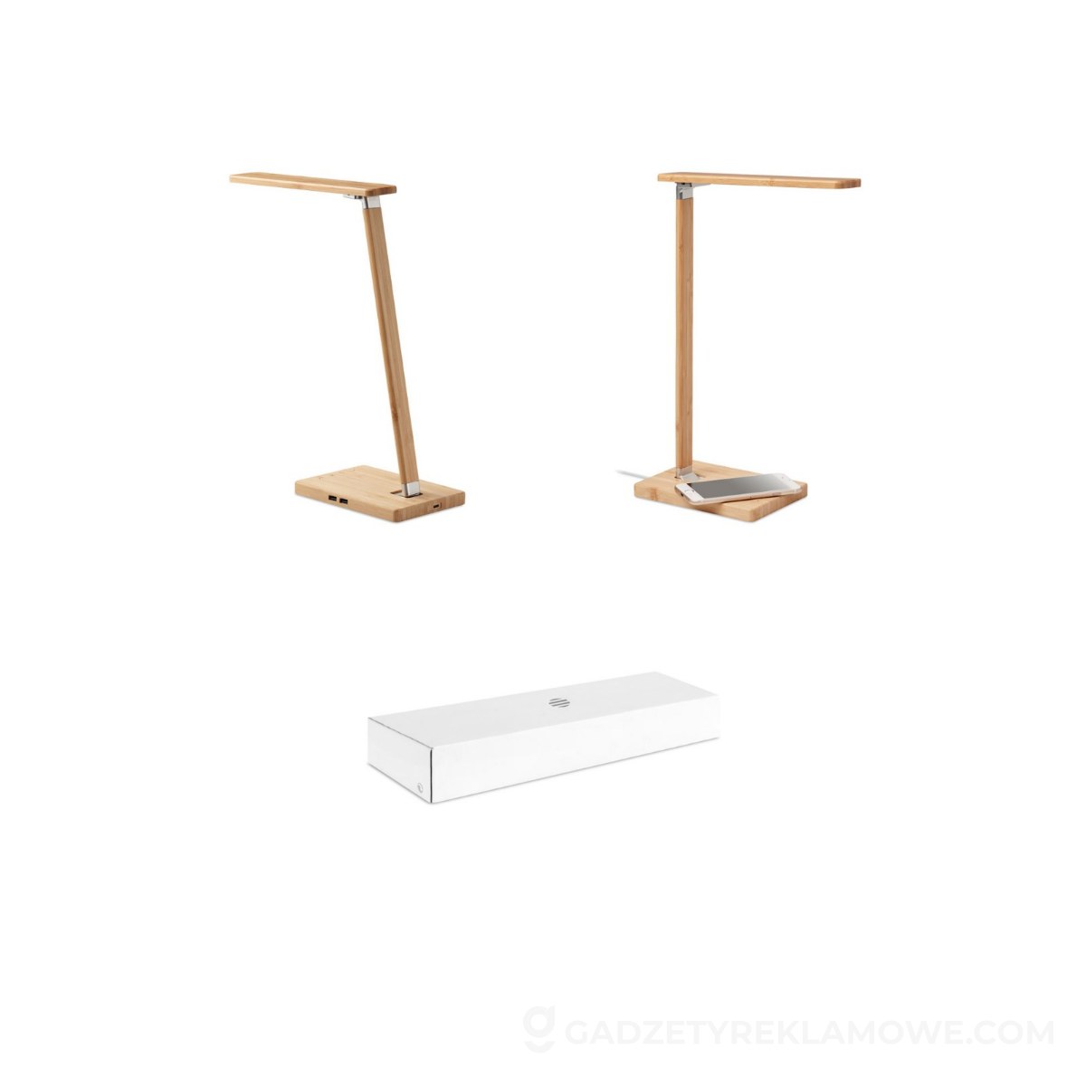 Lampka biurkowa/ładowarka 10W NEAT LIGHT - drewniana