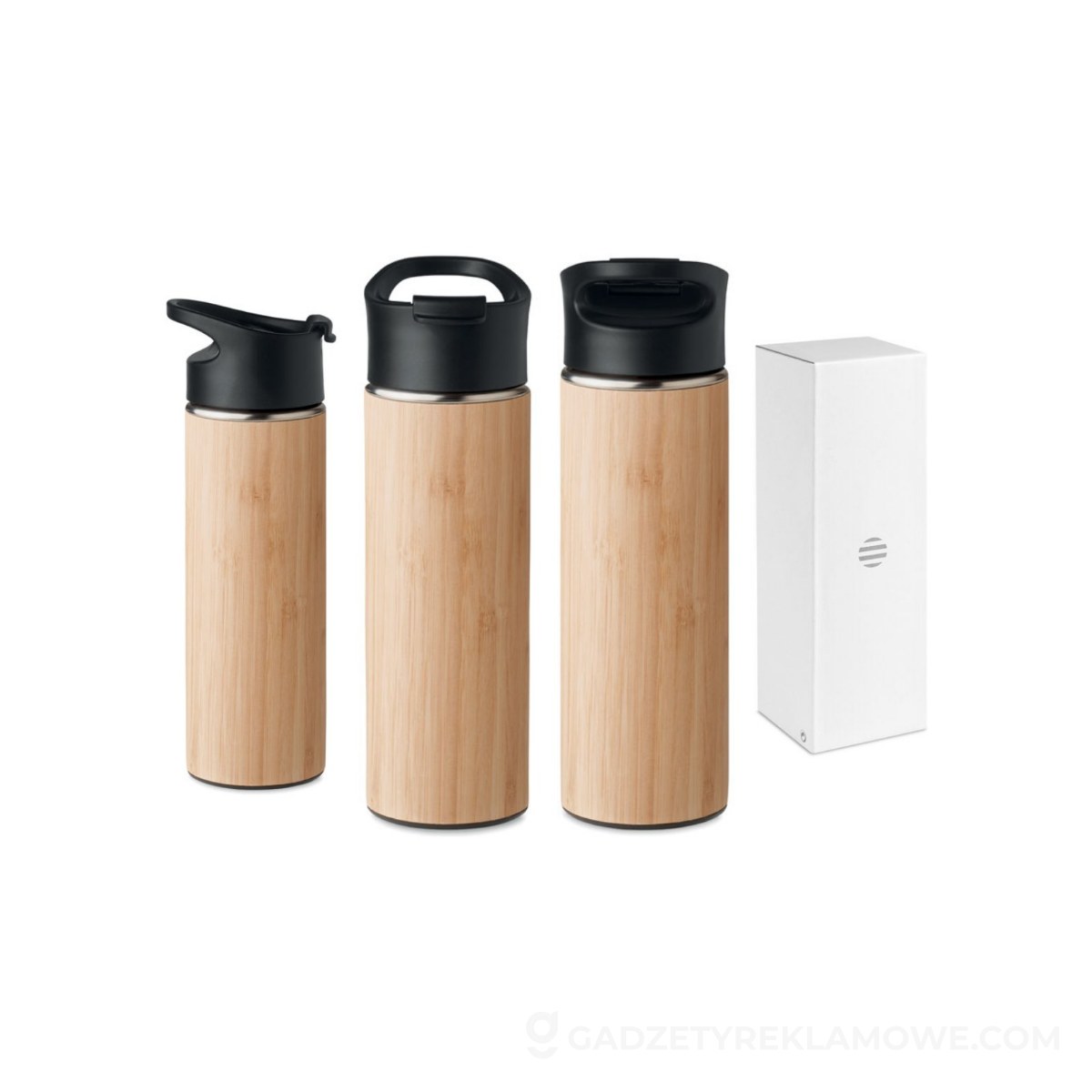 Gadżety reklamowe Oława 6 Termos bambusowy 450ml NANDA - drewniany