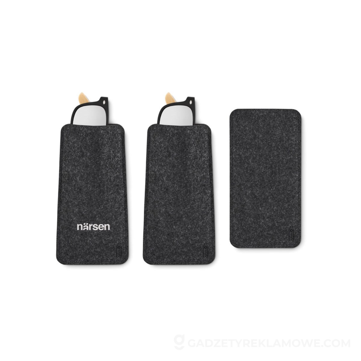 Etui na okulary z filcu RPET NIRSON - szare