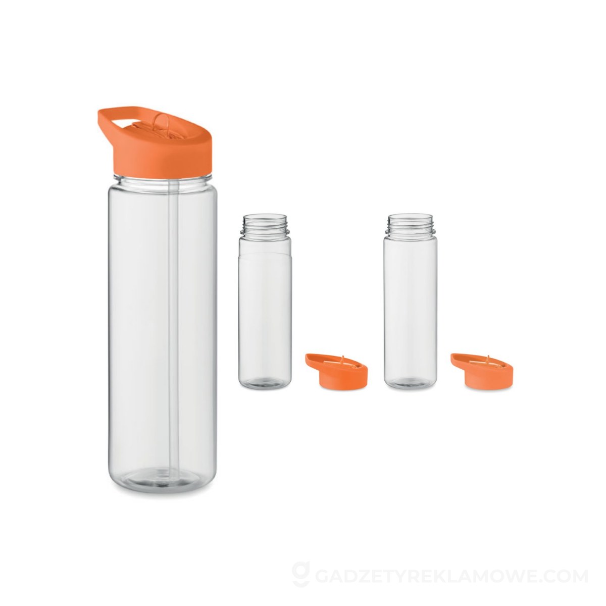 Gadżety reklamowe dla branży medycznej 5 RPET butelka 650ml PP flip lid ALABAMA - pomarańczowa