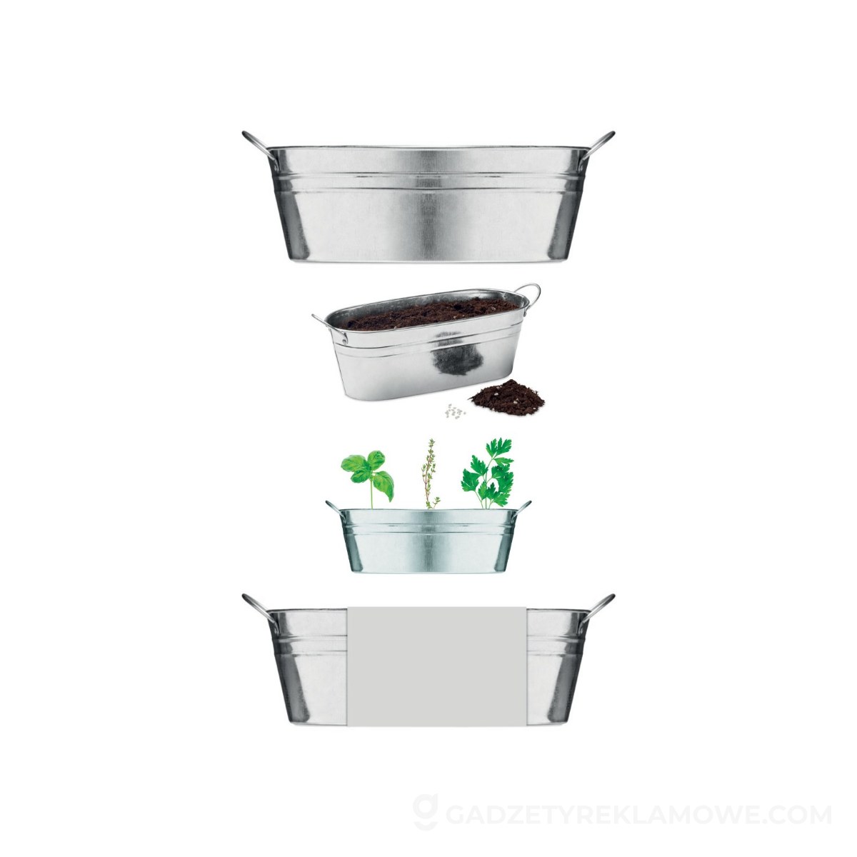 Cynkowa wanienka z nasionami MIX SEEDS - srebrna