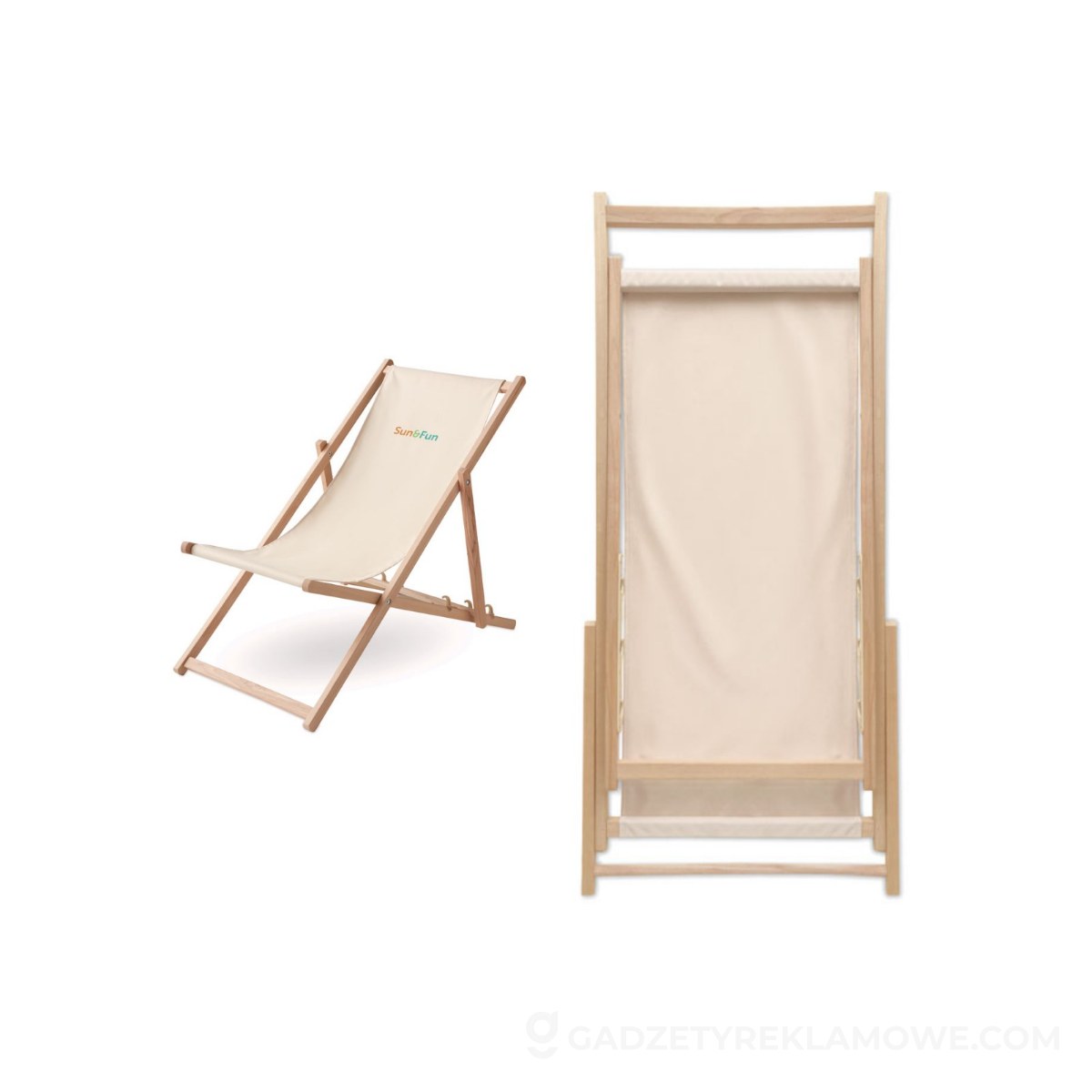 Drewniane krzesło plażowe HONOPU - beżowe