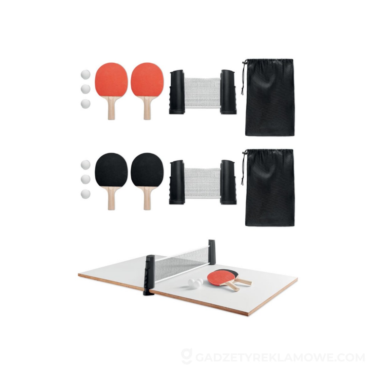 Zestaw do tenisa stołowego PING PONG - czarny