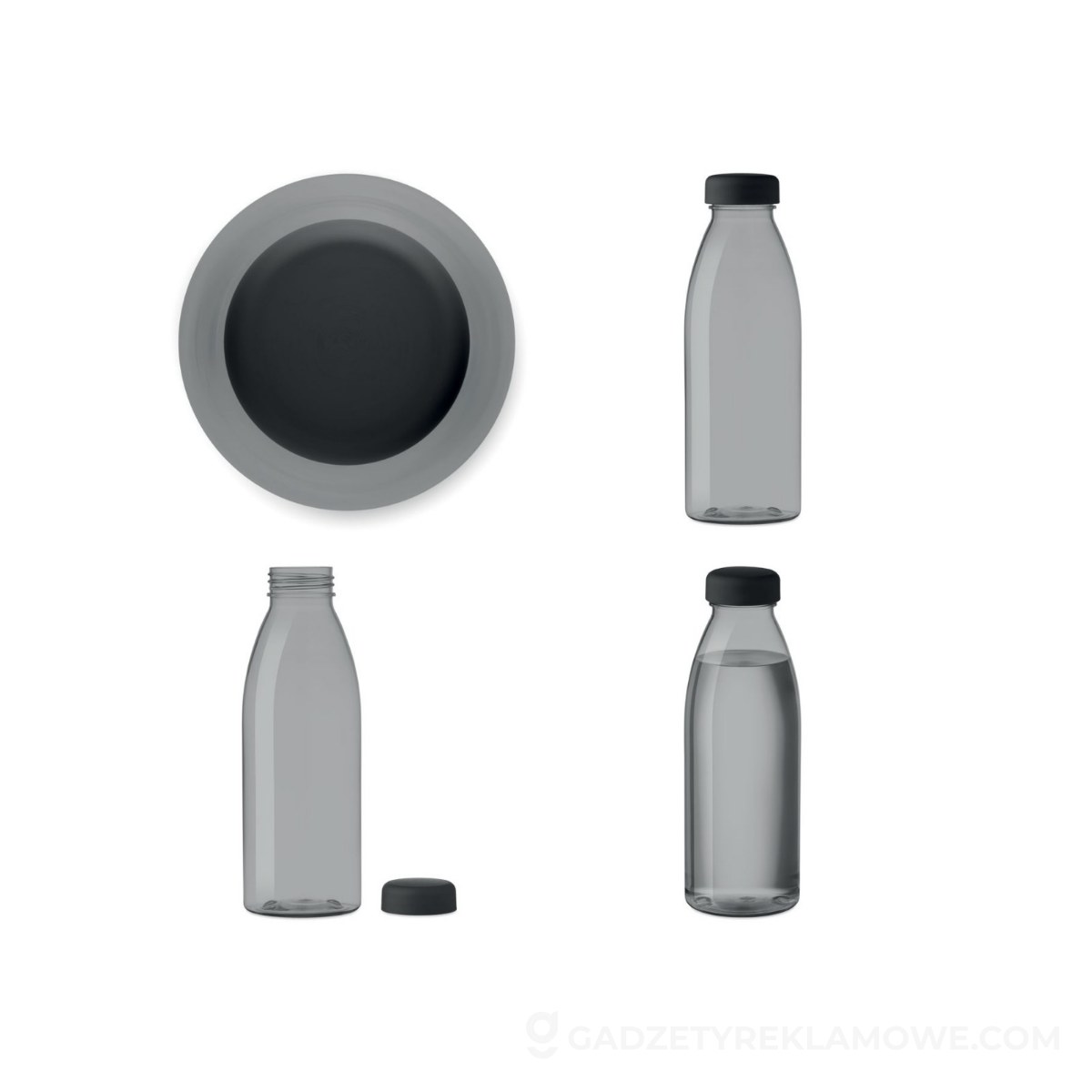 Butelka RPET 500ml SPRING - przezroczysta szara