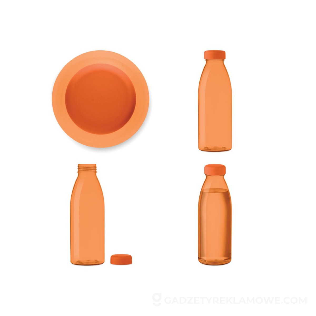 Butelka RPET 500ml SPRING - przezroczysta pomarańczowa