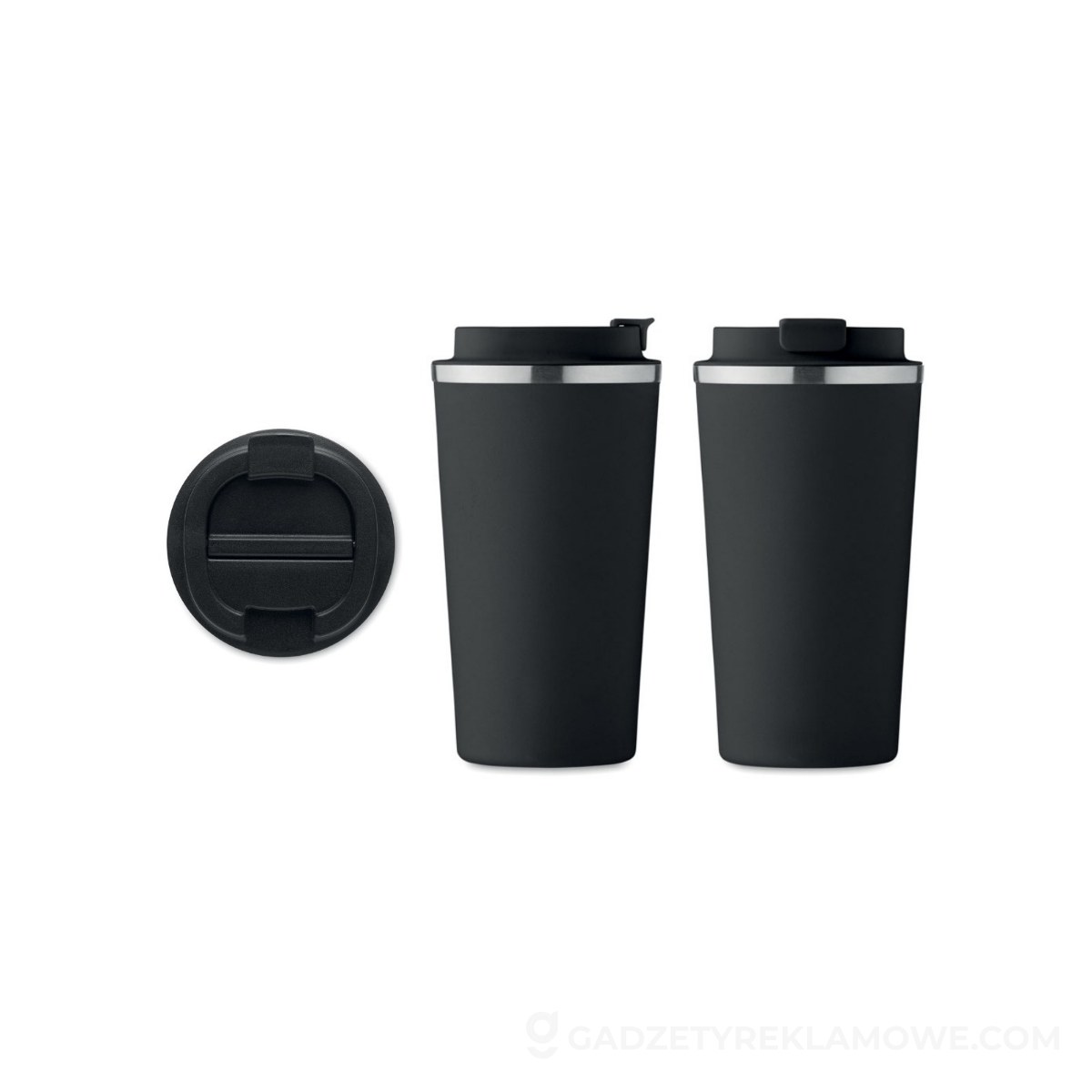Gadżety reklamowe Bolesławiec 3 Kubek, podwójne ścianki 510 ml BRACE + - czarny