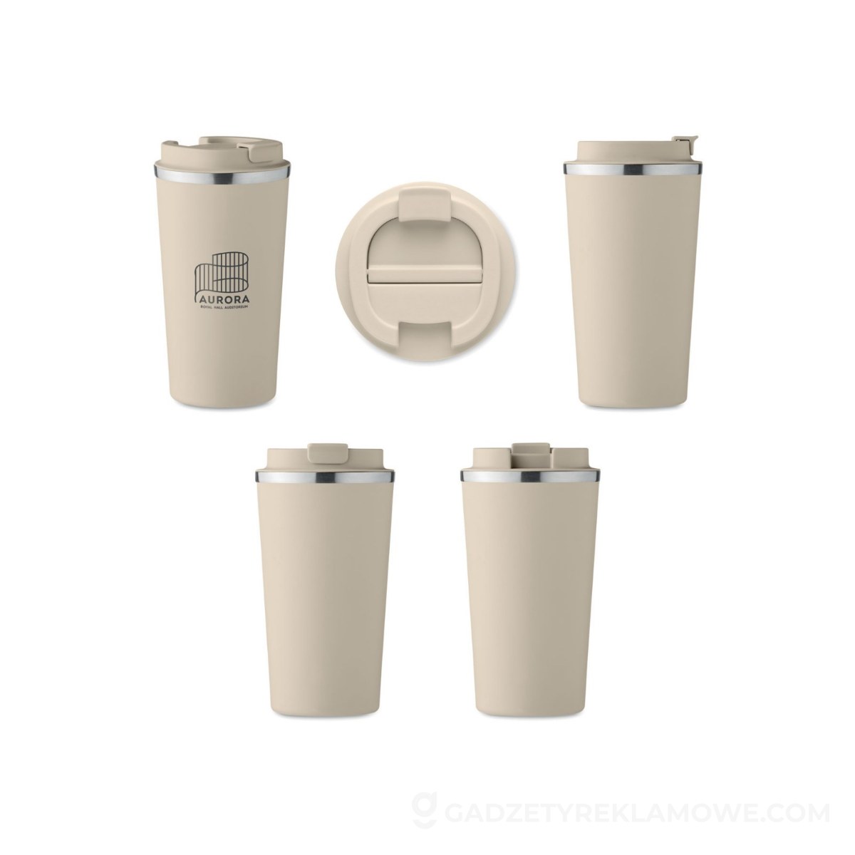Kubek Brace + z podwójną ścianką 510 ml - beżowy