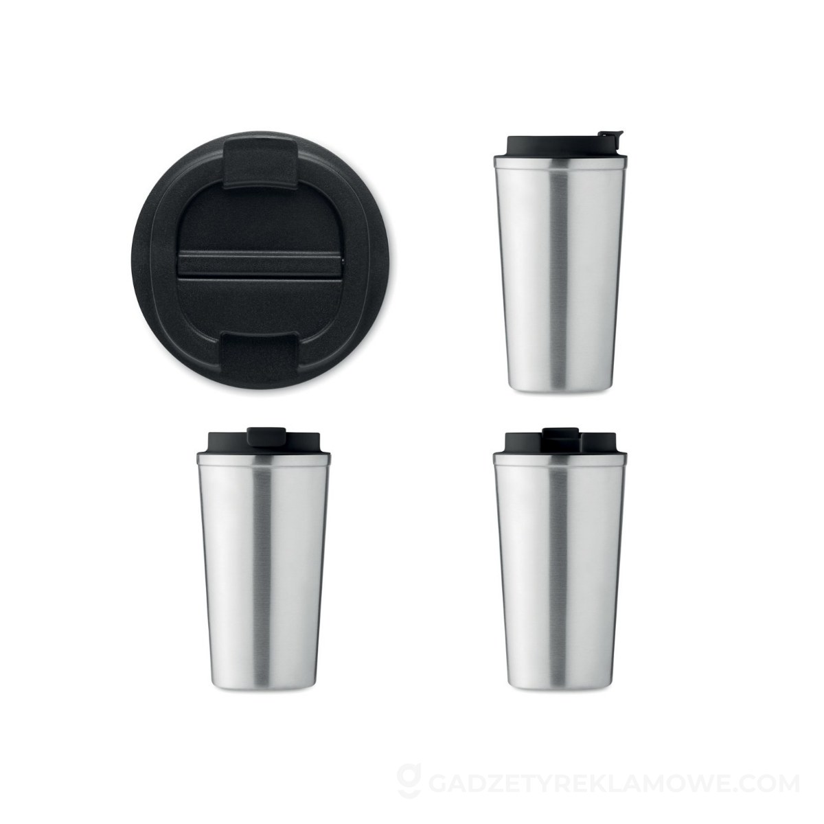 Kubek Brace + z podwójną ścianką 510 ml - srebrny