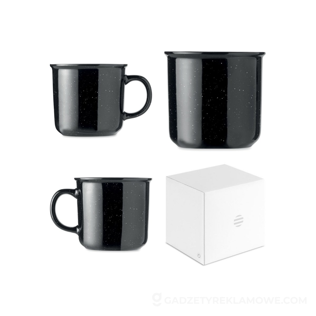 Gadżety reklamowe Świecie 4 Kubek vintage ceramika 400 ml PIGA - czarny