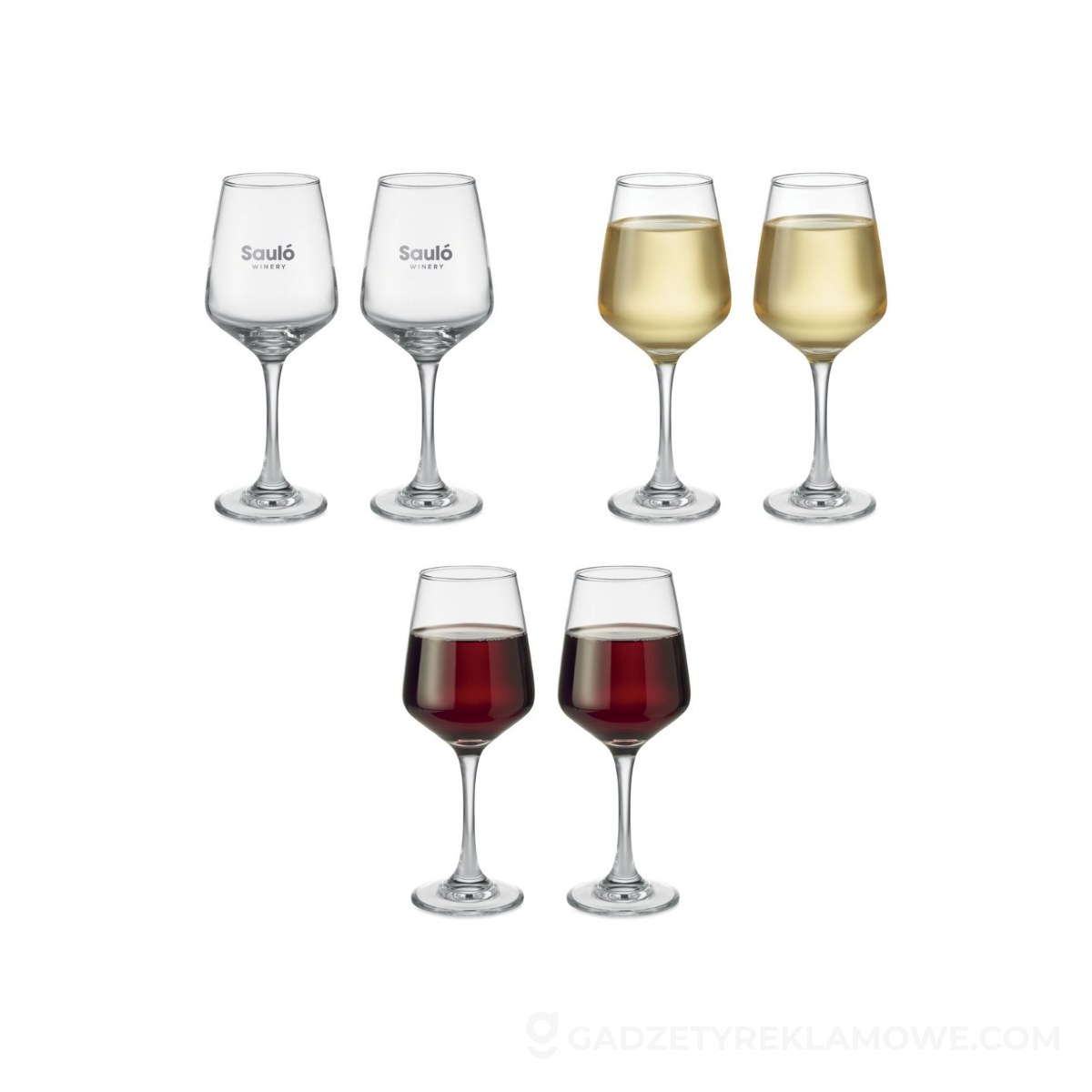 Zestaw 2 kieliszków do wina CHEERS - przezroczyste