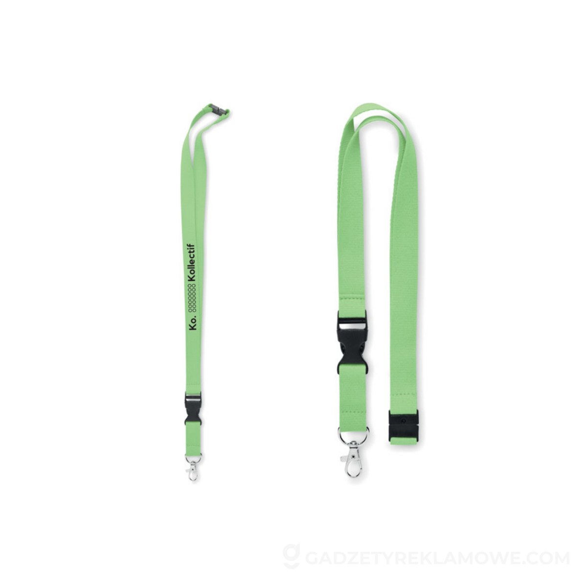 Gadżety reklamowe Kraśnik 12 Smycz bawełniana 20mm LANNYCOT - limonkowa