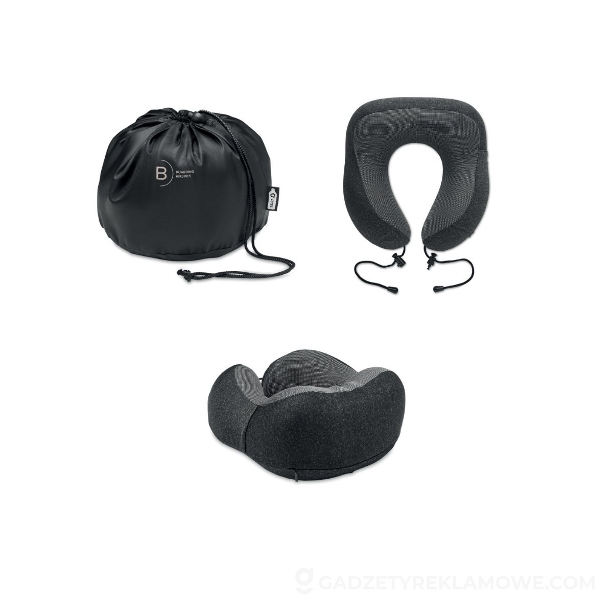 Poduszka podróżna z RPET BANTAL - szara