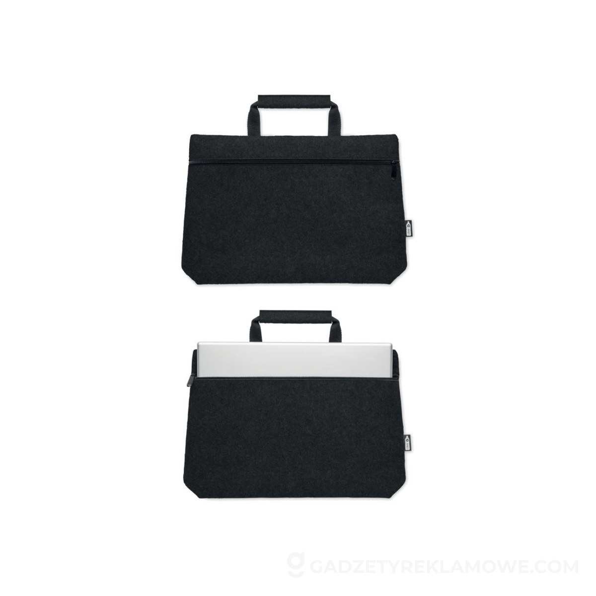 Torba na laptopa z filcu RPET TAPLA - czarna