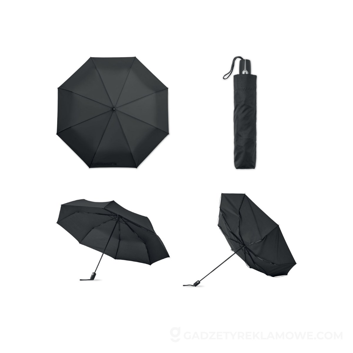 Wiatroodporny parasol 27 cali ROCHESTER - czarny