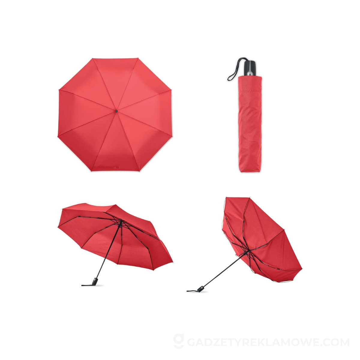 Wiatroodporny parasol 27 cali ROCHESTER - czerwony
