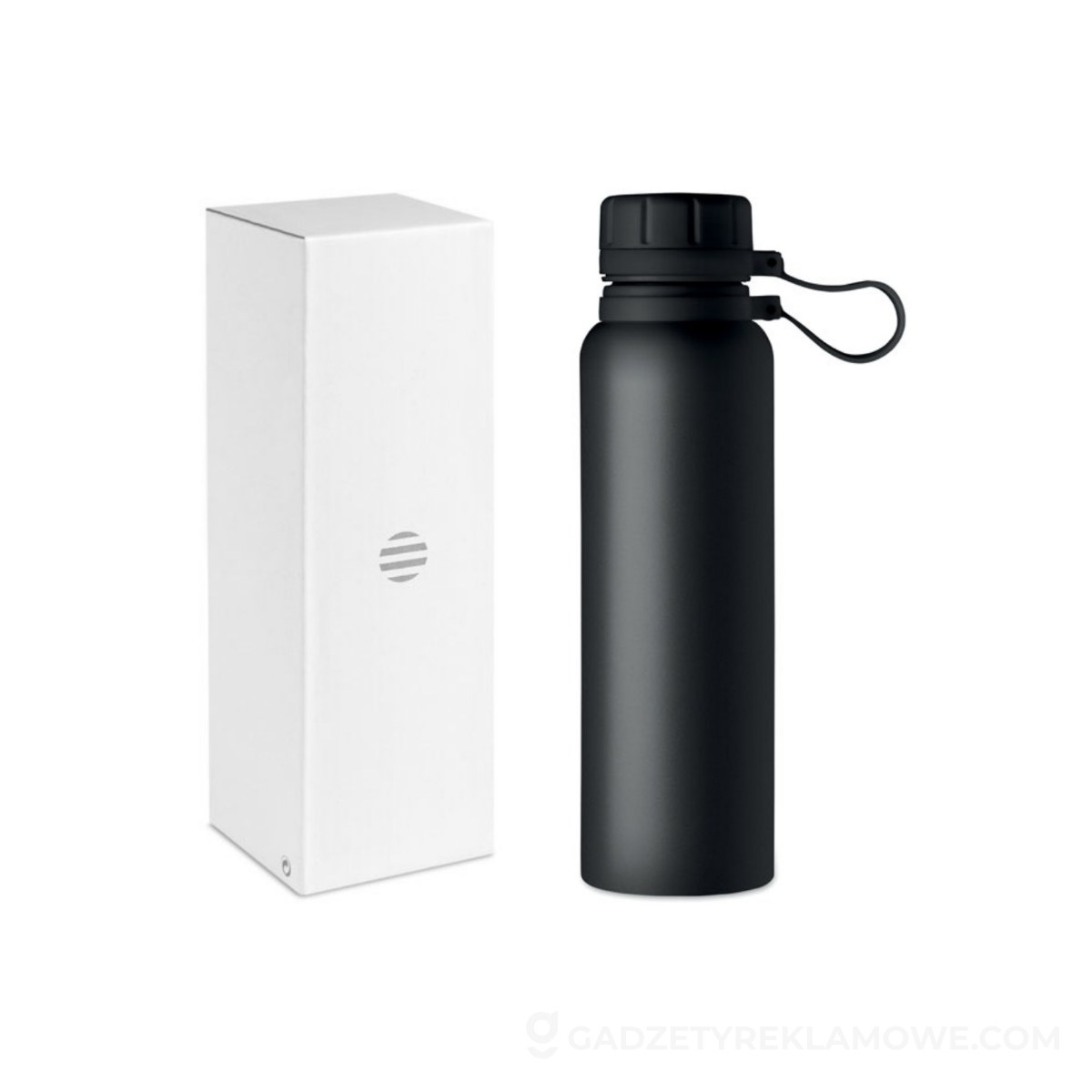 Gadżety reklamowe Knurów 3 Dwuścienna butelka 780 ml ONTO - czarna